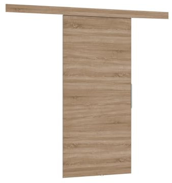 Mirjan24 Schiebetürsystem Multi Komplett-Set für Schiebetüren Trennwände Innentüren (Sonoma, Modell 100, mit Selbstschließer,)