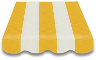 VANA Markisenstoff mit Volant für 4 x 3 m Markisen Ersatzstoff Markisentuch Bespannung Sonnenschutz fertig genäht Maß Tuch 3,83 x 3 m Volant 3,83 x 0,21 m Design SPD021