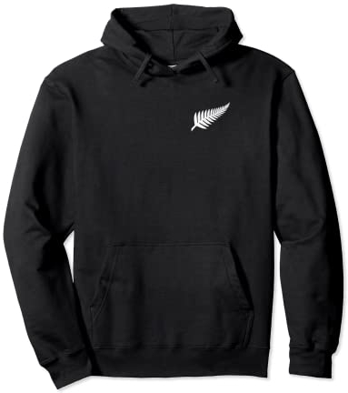 New Zealand Fern Icon NZ Black Proud Kiwi Gift Pullover Hoodie