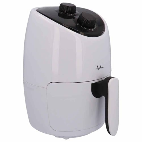 JATA JEFR1223 - Freidora sin aceite de 2 litros. Control de temperatura (80-200º) Temporizador de 30 minutos. Diseño compacto. Cestillo antiadherente. 1000 W. Libre de BPA