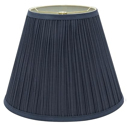 Aspen Creative 33051A Empire Übergangsspinnen-Lampenschirm, fester Einband, Pilzplissiert, Steinblau, 17,8 cm oben x 33 cm unten x 25,4 cm schräg