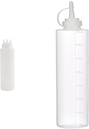 Vogue transparente Quetschflasche mit 3 Spritzdüsen 1L & LACOR 61970 Dosierflasche 700 ml