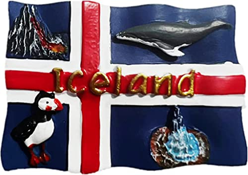 Flagge von Island Magnet Kühlschrank Kühlschrank Magnet Dekoration Aufkleber Souvenir Harz Handwerk Küche Whiteboard
