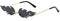 YUELUQU Feuer Flamme Sonnenbrille für Frauen Rimless Party Nette Abschlussball Halloween Gläser Mode Welle Rimless Gläser Für Frauen Männer... (Schwarz)