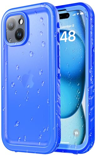 SPORTLINK for iPhone 15 Case Waterproof - Shockproof Heavy Duty Front and Back Cover [Built in Screen/Camera Protector] 360 Full Body Protective [Dustproof][IP68 Underwater] Military Bumper-6.1 Blue