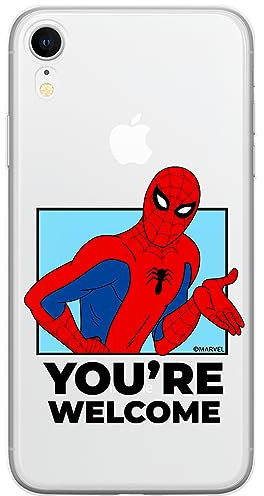 ERT GROUP mobile phone case for Iphone XR original and officially Licensed Marvel pattern Spider Man 030 optimally adapted to the shape of the mobile phone, partially transparent