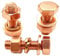 Foyoram M3-M16 T2 Reinkupfer Sechskantschraube, Mutterscheibe, leitfähiger roter Kupfer leitfähiger Bolzen (M8 2sets, 50mm)