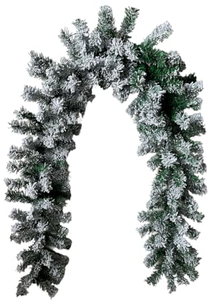 Tannengirlande Weihnachtsgirlande Girlande 2m 200cm P-16046 grün mit Schnee-Effekt