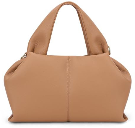 JQWYGB Cloud Pouch Bag, Knödeltasche, Clutch, Tasche, Handtasche, Damen-Tote, Schultertasche, Retro-Crossbody-Tasche mit abnehmbarem Riemen, Braun, Large