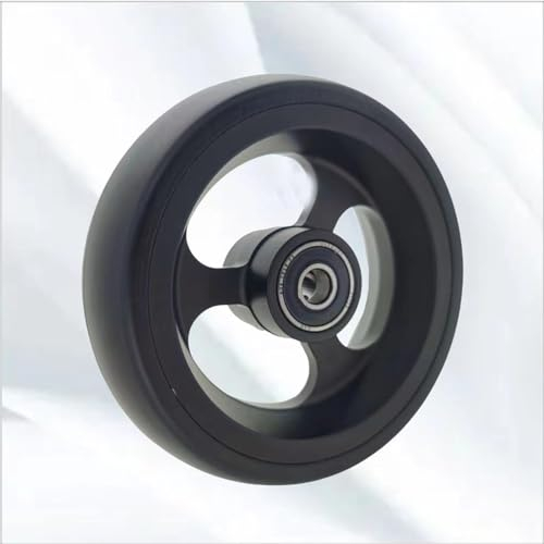Ersatzräder Rollstuhl Vorderrad,4 Zoll, Rollstuhlrad,Ersatz Lenkrollen Für Rollstuhl, Vollgummi Ersatz Vorder Räder, weiß, schwarz, rot, lila, blau (Farbe : Schwarz, Größe : 120mm/5in)