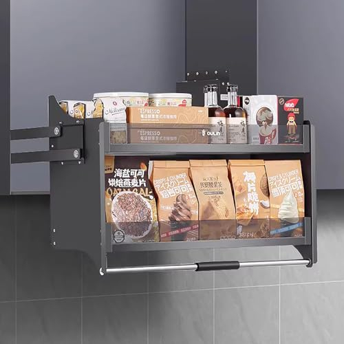 KJHYYPP Platzsparendes ausziehbares Regal für den Küchenschrank, 2-stöckig, praktisch unter dem Regal verschiebbar, 86,4 x 25,9 x 54,8 cm (26.1)