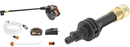 WORX Nitro - Nettoyeur Haute Pression Hydroshot sans Fil Brushless - 20V - 4.0Ah - WG633E & WA4013 Lance Courte pour Hydroshot