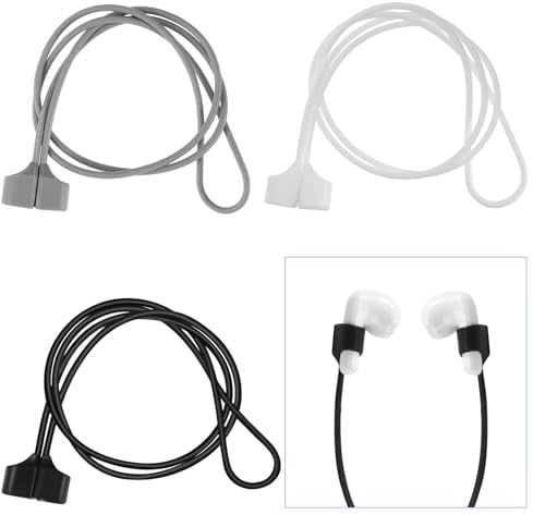 eROOSY 3 Stück Magnetische Silikon Anti Lost Band, Anti-verlorene Ohrhaken, Sport Earbud Lanyard Strap, Strap Magnetisch Halteband Kompatibel mit AirPods Pro/3/2/1