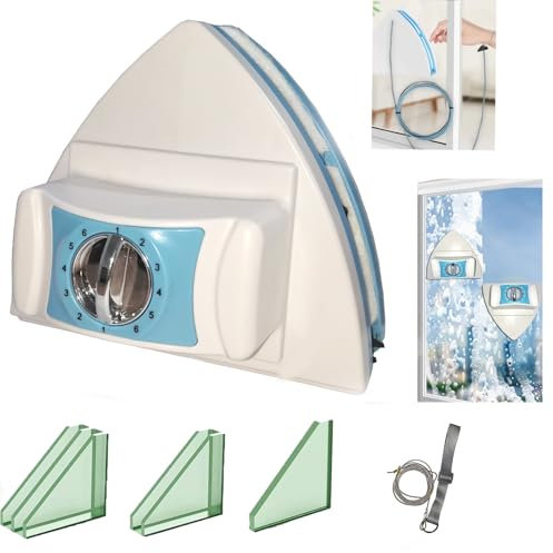 Hooha Fensterputzer Magnetisch mit 6-Gang Einstellbar,Magnetische Fensterreiniger für Fenster von 8-40 mm Und Verdicken Einfach/Doppelt/Dreifach Glas,Für Türen/Fenstern/Duschabtrennungen/Spiegeln