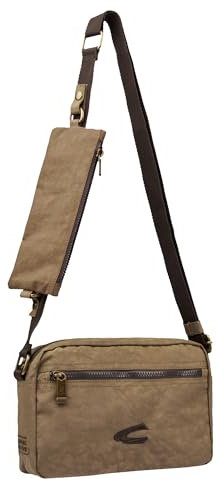 camel active Herren Umhängetasche mit verstellbarem Schulterriemen Beige, Menswear-M