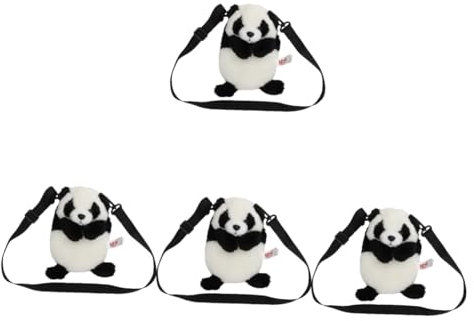 SAFIGLE 4stücke Panda Plüsch Umhängetasche Süße Einstellbare Crossbody Handtasche Für Frauen Für Schule Freizeit Und Reisen Als Für Besondere Anlässe