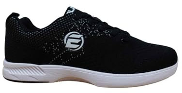 ELITE Women's Comfort Bowling Shoes - Universal Slide Soles, Ultra Light-Weight Mesh Athletic Style for Bowlers, Black, 6 UK
