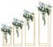 Chensyo Lot de 4 supports de fleurs en métal - Vase de sol - Colonne géométrique - Présentoir rectangulaire - Pour décoration de fête de mariage