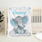 Babydecke mit Namen Personalisiert,Flauschige Warme Kuscheldecke mit Namen und Geburtsdatum Elefant,Geschenk Baby Taufe Geburt Mädchen Junge für Kinderdecke Namensdecke Krabbeldecke