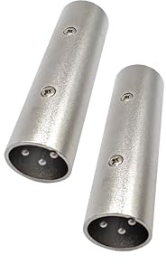 Voluty Tek XLR Male to Male Adapter 3 Pin XLR Microphone Adapter Connector Compatible with Recorder Mixing Console 2pcs