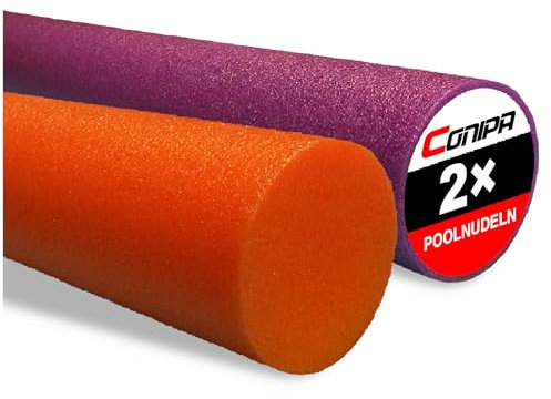 Conipa® - Schwimmnudeln im Set (160 x 7 cm) Kinder & Erwachsene (aus Schaumstoff) - Poolnudel & Pool-Spielzeug Set ab 3-10 Jahre (Made IN Europe) - Pool Wassernudel & Pool-Nudel (Orange + Lila)