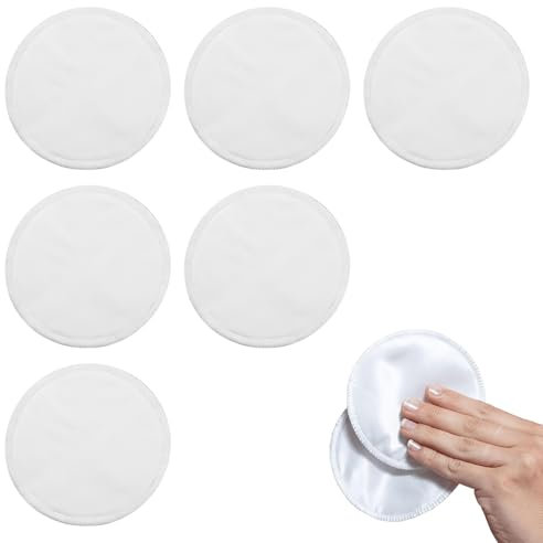 XUZOPIM 6 Pezzi Coppette Assorbilatte Lavabili,Cuscinetti Per L'Allattamento Al Seno In Cotone,Copricapezzoli Per Allattamento Riutilizzabili Lavabili Con Altamente Assorbente Ea Prova Di Perdite
