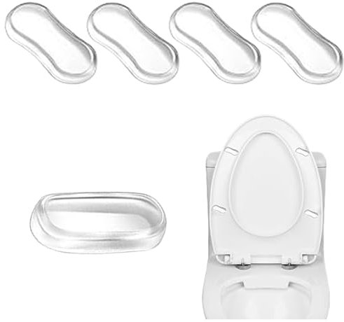 5Pcs Toilet Seat Bumper Set, 2025 Upgraded Silicone Strong Adhesive Toilet Seats Lid Bumpers Toilet Lid Rubber Pads for, Home, Hotel and Hospital Toilets