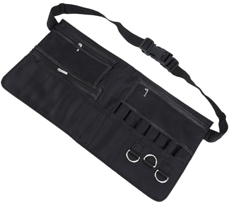 Yinhing Ceinture de Pinceau de Maquillage, Pochette de Rangement, Support de Pinceau avec Poches en Filet et Compartiments à Fermeture éclair, Fibre + Nylon, 18,3 X 9,3 Pouces, pour les Maquilleurs,