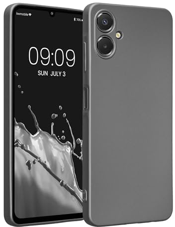 kwmobile Handyhülle für Samsung Galaxy A06 Hülle - weiche Silikon Case metallisch schimmernd - Schutzhülle Cover - Metallic Grau
