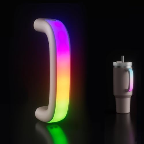 Asa para Vaso con Luz LED, Compatible con Vasos Stanley de 1.2 Litros y 850 ml (Quencher H2.0), Asa para Vasos Stanley Cómoda, Adecuada para Fiestas y Actividades al Aire Libre (Rosa)