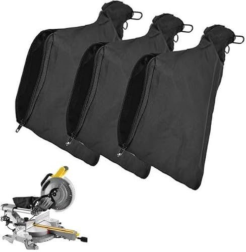 Xelmorant 3 Pcs Evolution Mitre Saw Dust Bag, Sander Dust Bags, Anti-Dust Saw Dust Cover Bag with Zipper, for Belt Sander Parts Miter Saw Accessories, Easy Carry and Store(Black)