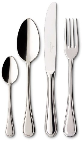 Villeroy & Boch - Edelstahl Besteckset 24-teilig, Spülmaschinenfest für 6 Personen - Klassisch Elegantes Besteck für Alltag und Festessen