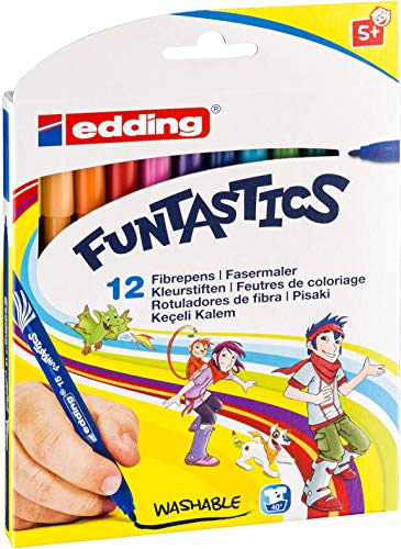 edding 15 Funtastic Fasermaler 12 Stück Stärke 1mm bunte Farben 12 Stück