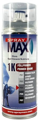 Primer Filler Apprêt Sous-Couche 1K SprayMax - Bombe Aérosol Spray Apprêt Monocomposant Auto Moto - Gris Moyen - 400 ml - Ref. 680274