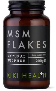 KIKI Health Natural MSM Flakes Minerals Supplements - Pure Natural Sulphur for Joints, Skin, Hair & Nails - Gluten-Free & Allergen-Free MSM Supplements - No Additives Easy Formulation 200g