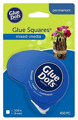 Glue Dots 23680T Doppelseitige Klebepunkte, Dot 'n Go Kleberoller, 450 Punkte, Super Stark, Quadratisch, 5 mm, Vielseitige Verwendung, DIY Basteln, Mixed Media und Scrapbooking