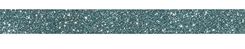 Rayher Ruban autocollant Washi Tape pailleté 15mm roul. 5m bleu lagon, 59925390, Lagune