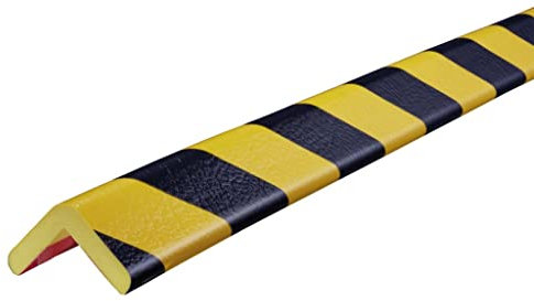 Knuffi 11120 Polyurethanschaum Eckschutzprofil, Typ H, Gelb/Schwarz, 5m Länge