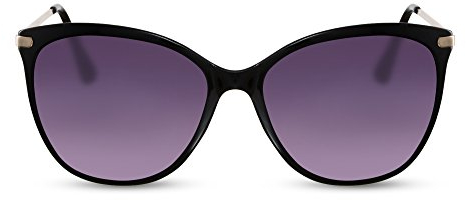 Cheapass Sonnenbrille Cat-Eye Schwarz UV-400 Katzenauge Groß XXL Metall Damen Frauen