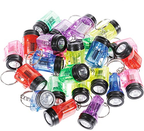 GOLDGE 24Pcs Schlüsselanhänger Taschenlampe Mini Lampe 4cm