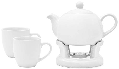 Wamat Teekanne Stövchen Set + Teetassen außergewöhnlich schlicht modern Design Neu (Modell: 3)