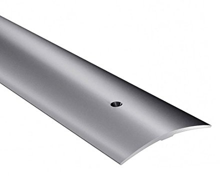 TMW Profiles Aluminium Threshold Strip 70mm – Titanium – Transition Bar, 1.86m, Pre-Drilled, Screw-Fix with Plugs
