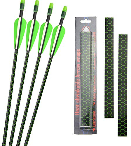 SHARROW 30pcs Pfeilcresting Pfeil Wraps Pfeilshaft Aufkleber Schrumpfbare Arrow Wraps für Bogenschäfte Fletches