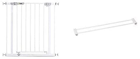 Hauck Tür-Treppengitter Autoclose N Stop inklusive 9 cm Verlängerung, 84-89 cm, automatisch selbstschließend, Sichtindikator, beidseitig zu öffnen, ohne Bohren, kompatibel mit Verlängerung, weiß