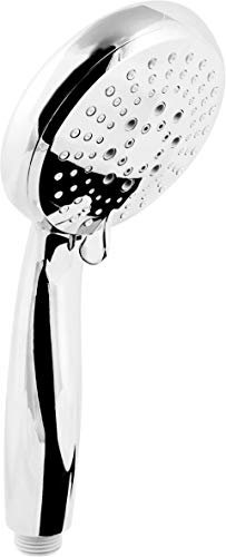 Cornat Handbrause Comiso - 100 mm Kopfdurchmesser - verchromt - 5 Strahlarten: Normal-, Soft- & Massagestrahl - Anti-Kalk & Wasserspareinsatz / ECO-Brausekopf für Dusche & Badewanne / TECB3412