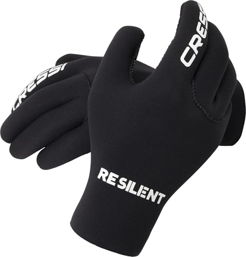Cressi Black Neoprene Gloves Resilient 3mm - Tauchhandschuh aus Weichem 3 mm Neopren, Hohe Elastizität, Schwarz, für Erwachsene