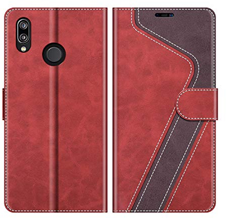 MOBESV Custodia per Huawei P20 Lite, Cover a Libro Magnetica Custodia in Pelle per Huawei P20 Lite, Elegante Rosso