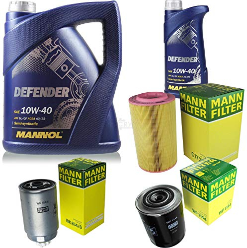 Filter Set Inspektionspaket 6 Liter MANNOL Motoröl Defender 10W-40 API SL/CF MANN-FILTER Luftfilter Kraftstofffilter Ölfilter