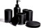 Lot de 5 Accessoires de Salle de Bain Noir Mat de qualité supérieure avec Distributeur de Savon, Porte-Brosse à Dents