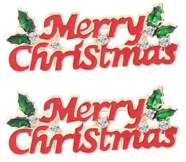 Amosfun Weihnachtsbroschen, Emaille für Hemd, Hose, Pullover, 2 Stück